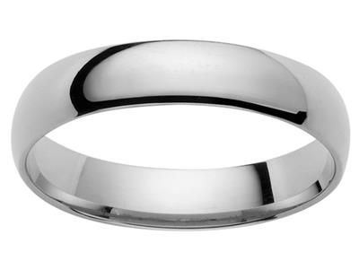 Alliance 1/2 jonc confort, 4,50 x 2,20 mm, Or gris 18k, doigt 60 - Image Standard - 1