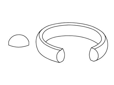 Alliance 1/2 jonc confort, 4,50 x 2,20 mm, Or gris 18k, doigt 60 - Image Standard - 2