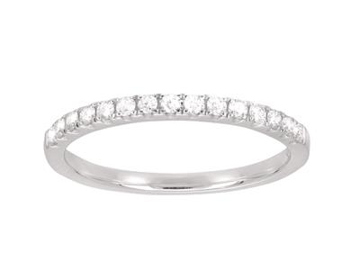 Bagues solitaire et alliance, diamants 0,57ct, Or gris 18k, doigt 52 - Image Standard - 3