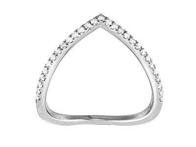 Bague Victoire 1,60 mm, diamants 0,20ct, Or gris 18k, doigt 58 - Image Standard - 1