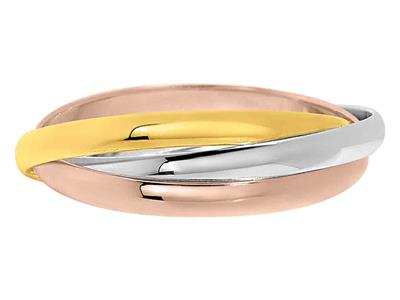 Alliance 1/2 jonc, 2,50 x 0,80 mm, 3 Ors 18k, doigt 52 - Image Standard - 1