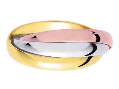 Alliance 1/2 jonc, 4,00 x 0,90 mm, 3 Ors 18k, doigt 65 - Image Standard - 1