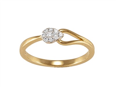 Bague Goutte 4 mm, diamants 0,11ct, Or bicolore 18k , doigt 56 - Image Standard - 1