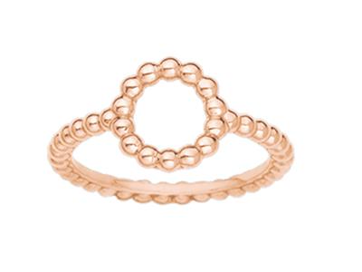 Bague perlée massive cercle ajouré, Or rouge 18k, doigt 56 - Image Standard - 1