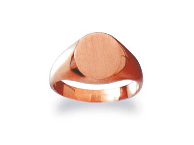 Chevalière massive tournée doigt, plateau  11 x 9 mm, Or rouge 18k. Réf. 26, doigt 43 - Image Standard - 1