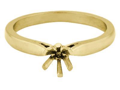 Solitaire 6 griffes pour pierre de 3/3,5 mm , Or jaune 18k. Réf. 26001 - Image Standard - 2