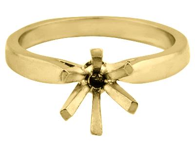 Solitaire 6 griffes pour pierre de 5 mm, Or jaune 18k. Réf. 26003 - Image Standard - 2