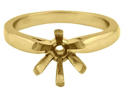 Solitaire 6 griffes pour pierre de 6 mm, Or jaune 18k. Réf. 26005 - Image Standard - 2
