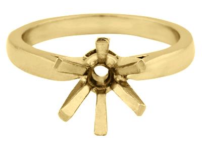Solitaire 6 griffes pour pierre de 6,5 mm, Or jaune 18k. Réf. 26006 - Image Standard - 2