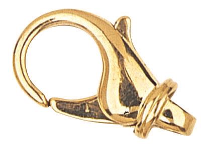Fermoir Menotte baroque avec anneau contrarié 25 mm, Or jaune 18k. Réf. 07126
