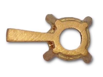 Chaton 4 griffes pour pierre ronde de 6,5 mm, Or jaune 18k. Réf. 02080 - Image Standard - 2