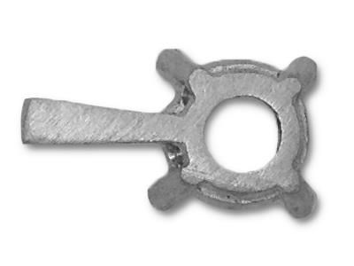 Chaton 4 griffes pour pierre ronde de 4,5 mm, Or gris 800. Réf. 02080 - Image Standard - 2