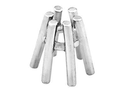 Chaton 6 griffes pour pierre ronde de 4,2 mm, Or gris 18k Pd 12,5. Réf. 01447 - Image Standard - 2