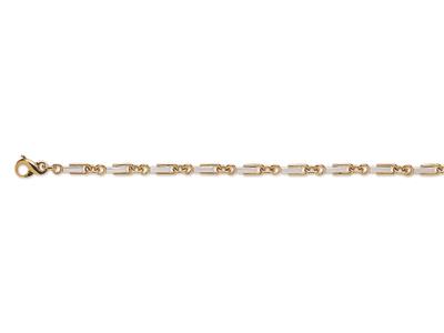 Bracelet Massif 5 mm, 21 cm, Or bicolore 18k
