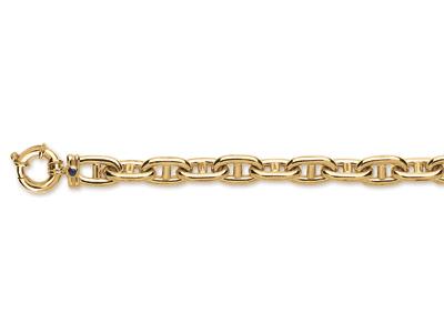 Bracelet chaîne dAncre lisse 12 mm, 22 cm, Or jaune 18k