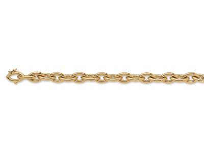 Bracelet maille ovale pointue 9,5 mm, 20,5 cm, Or jaune 18k