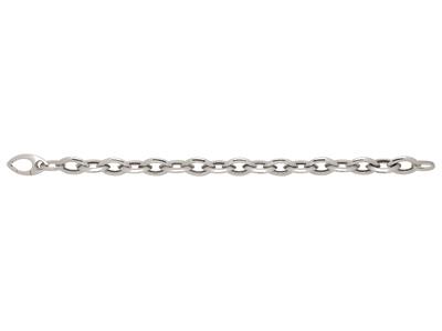 Bracelet maille Amande 10 mm, 20 cm,, Argent 925 rhodié