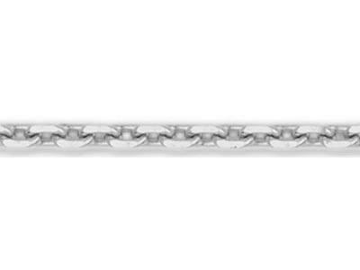 Chaine maille Forçat diamantée 1,36 mm, Or gris 18k rhodié. Réf. 00440HJ
