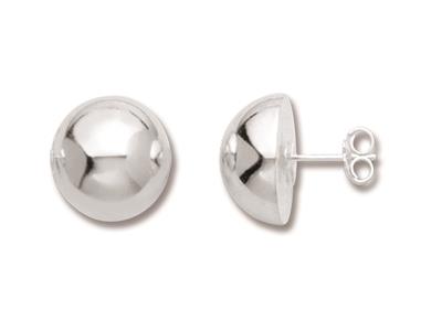 Boucles d'oreilles Demi-boule 14 mm, Argent 925 - Image Standard - 1