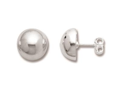 Boucles d'oreilles Demi-boule 12 mm, Argent 925 - Image Standard - 1