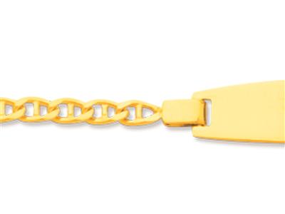 Identité bébé maille Marine, plaque tonneau, 14 cm, Or jaune 18k - Image Standard - 2