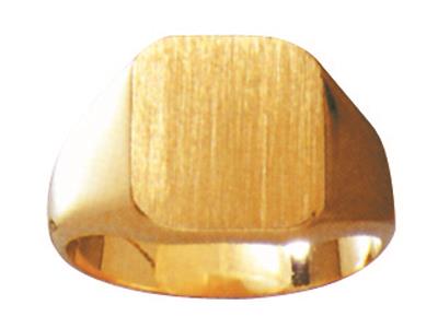 Chevalière massive tournée doigt 13 x 11,5 mm, Or jaune 18k. Réf. 32