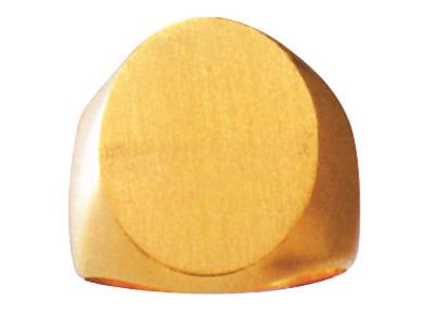 Chevalière massive tournée doigt 22 x 17,5 mm, Or jaune 18k. Réf. 40C