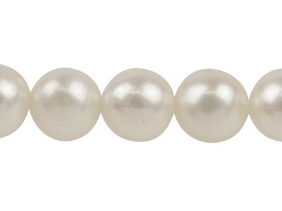 Perle d'eau douce ronde, 5-5,50 mm, blanc naturel, brin de 40 cm - Image Standard - 2