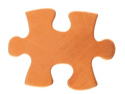 Ebauche Cuivre, Flan pièce de Puzzle 24,20 x 31,40 mm, sachet de 6