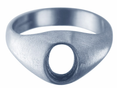 Chevalière à sertir pour pierre ovale 10 x 8 mm, Argent 925, doigt 60 - Image Standard - 2