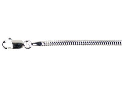 Bracelet chaîne Serpent ovale 2,2 x 1,35 mm, 18 cm, Argent 925
