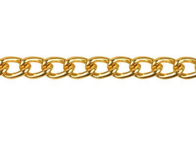 Chaine maille Gourmette 6 mm, longueur de 1 mètre, doré