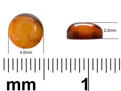 Ambre naturel, cabochon rond 4 mm - Image Standard - 4