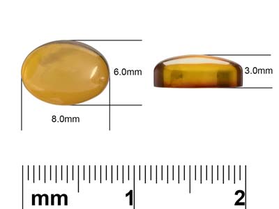 Ambre naturel, cabochon ovale 8 x 6 mm - Image Standard - 4