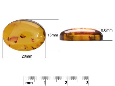 Ambre naturel, cabochon ovale 20 x 15 mm - Image Standard - 4