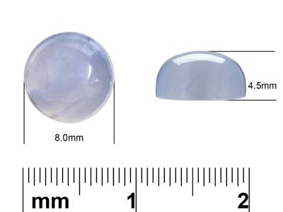 Agate dentelle bleue, cabochon rond 8 mm - Image Standard - 4