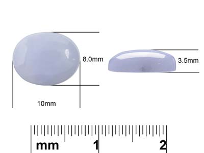 Agate dentelle bleue, cabochon ovale10 x 8 mm - Image Standard - 4