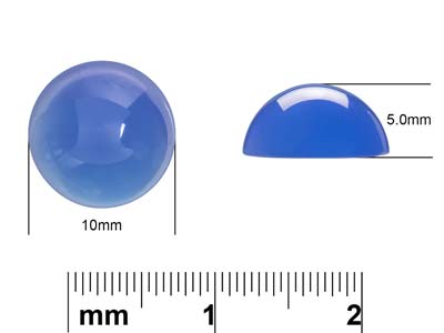 Agate bleue, cabochon rond 10 mm - Image Standard - 4
