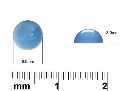 Agate bleue, cabochon rond 6 mm - Image Standard - 4