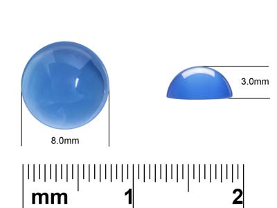 Agate bleue, cabochon rond 8 mm - Image Standard - 4