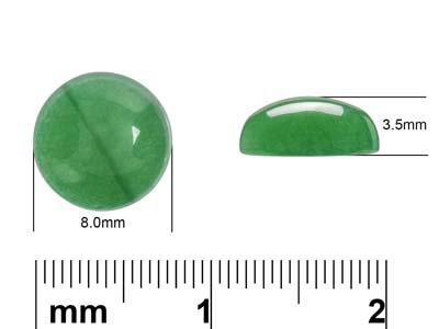 Agate verte, cabochon rond 8 mm - Image Standard - 4