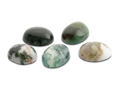 Agate mousse, cabochon ovale 10 x 8 mm - Image Standard - 5