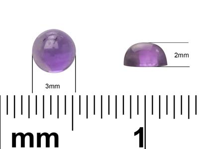 Amethyste, cabochon rond, 3 mm - Image Standard - 4