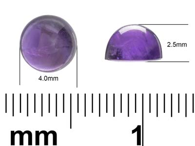 Amethyste, cabochon rond, 4 mm - Image Standard - 4
