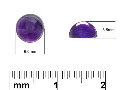 Amethyste, cabochon rond, 6 mm - Image Standard - 4