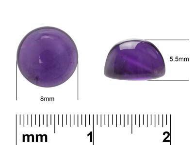 Améthyste, cabochon rond, 8 mm - Image Standard - 4