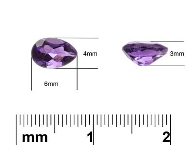 Améthyste poire, 6 x 4 mm - Image Standard - 3