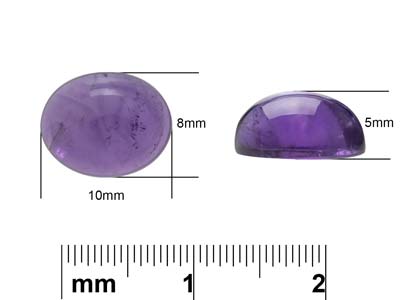 Améthyste, cabochon ovale, 10 x 8 mm - Image Standard - 4