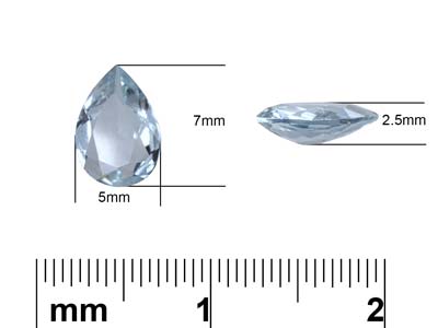 Aigue-marine, Poire , 7 x 5 mm - Image Standard - 3