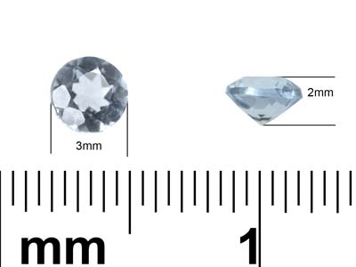 Aigue Marine ronde, 3 mm - Image Standard - 3